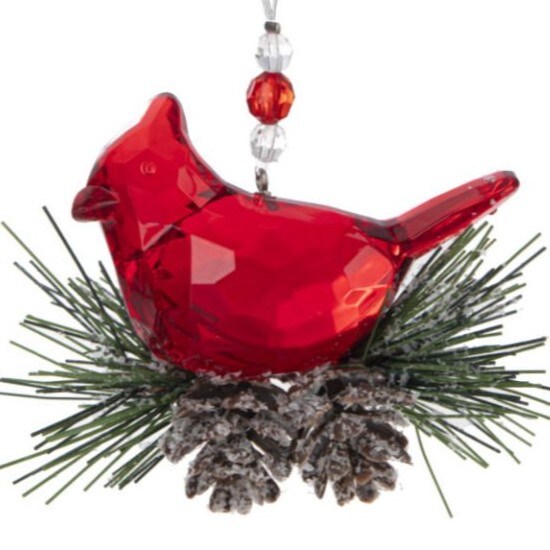 Winter Crystal Cardinal Ornament Added